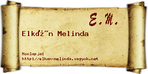 Elkán Melinda névjegykártya